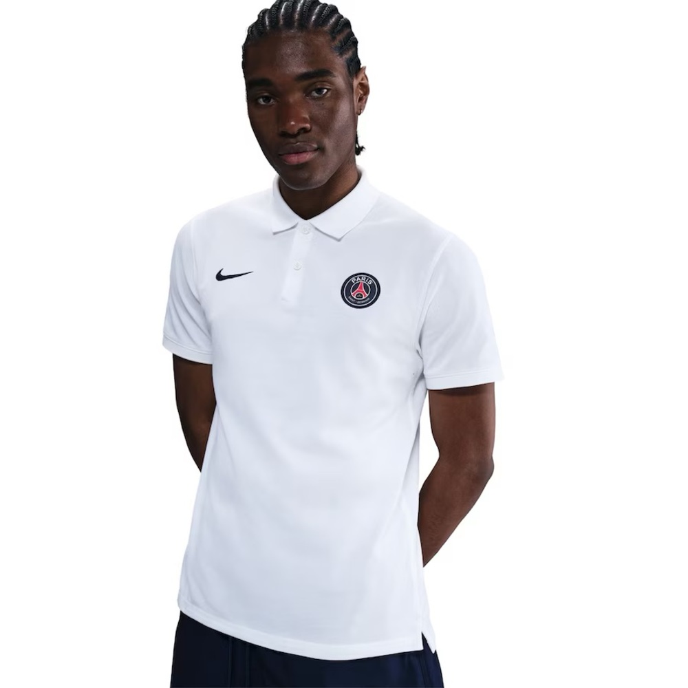 Paris Saint Germain White Nike Dri-Fit Polo